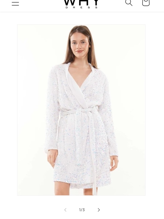 WHY Other - WHY Bride Sequin Kimono Cardigan / Bridal Cover Up White Iridescent Duster
